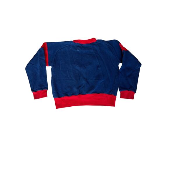 Vintage 80s Superman Embroidered Kids Sweatshirt Blue Rob Roy Made USA Size 10 - Picture 2 of 9